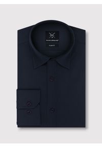 Pako Lorente - PAKO LORENTE – Granatowa gładka koszula męska. Okazja: na wesele, na ślub cywilny. Kolor: czerwony, niebieski. Materiał: bawełna, elastan. Wzór: gładki. Styl: elegancki #3