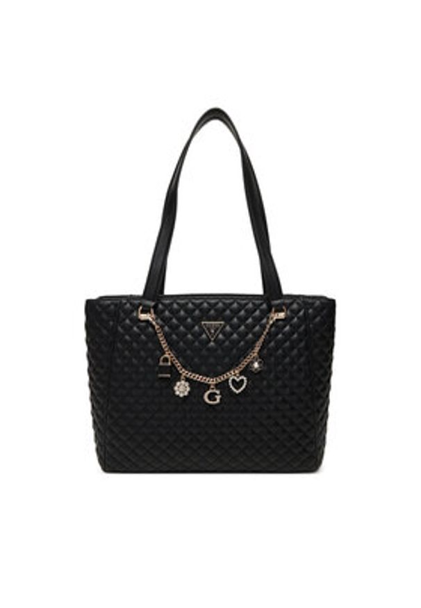 Guess Torebka Everlee HWEG86 79250 Czarny. Kolor: czarny. Materiał: skórzane