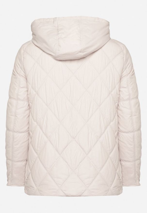 Born2be - Jasnoszara Pikowana Kurtka z Kapturem i Ozdobnymi Suwakami Carnaye. Okazja: na co dzień, na spacer. Typ kołnierza: kaptur. Kolekcja: plus size. Kolor: szary. Materiał: jeans. Styl: casual, sportowy, elegancki