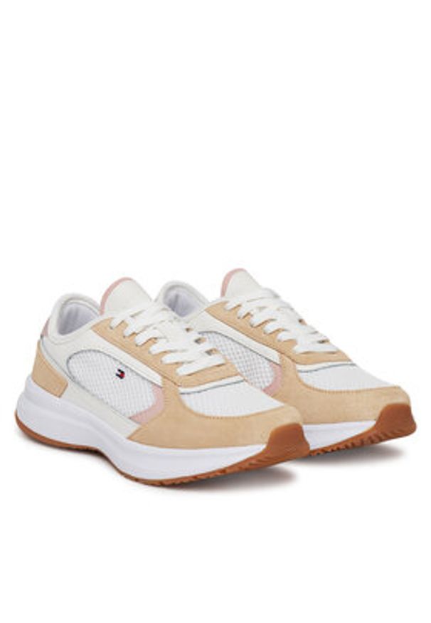 TOMMY HILFIGER - Tommy Hilfiger Sneakersy Sporty Runner FW0FW08644 Biały. Kolor: biały. Materiał: materiał