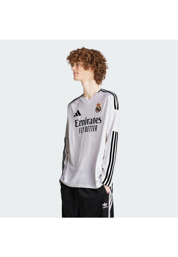 Adidas - Koszulka Real Madrid 24/25 Long Sleeve Home. Kolor: biały. Materiał: materiał. Długość rękawa: długi rękaw. Sport: piłka nożna