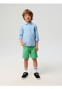 Sinsay - Szorty jeansowe z podwijanymi nogawkami - zielony. Kolor: zielony. Materiał: jeans