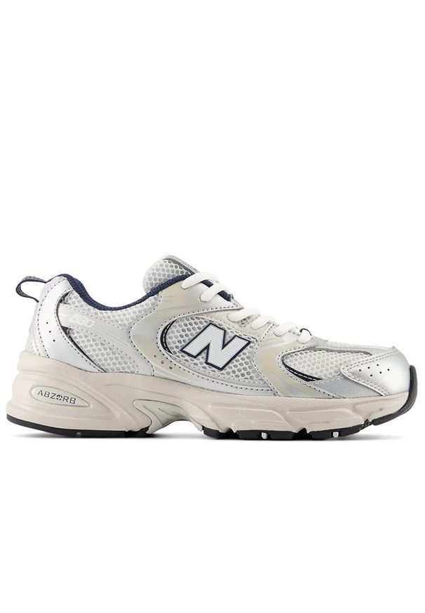 Buty młodzieżowe New Balance GR530KA - białe. Okazja: na co dzień. Kolor: biały. Materiał: materiał, syntetyk, guma. Szerokość cholewki: normalna