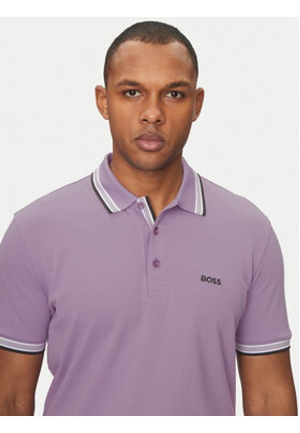 BOSS Polo Paddy 50469055 Fioletowy Regular Fit. Typ kołnierza: polo. Kolor: fioletowy. Materiał: bawełna