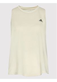 Adidas - adidas Koszulka techniczna Run Icons HB9352 Beżowy Regular Fit. Kolor: beżowy. Materiał: syntetyk. Sport: bieganie