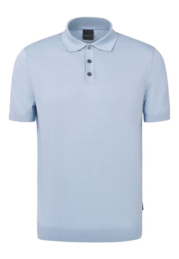 Bugatti Polo 7100-75522C Niebieski Regular Fit. Typ kołnierza: polo. Kolor: niebieski. Materiał: bawełna