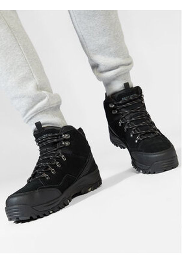 skechers - Skechers Trapery Pelmo 64869/BLK Czarny. Kolor: czarny. Materiał: zamsz, skóra