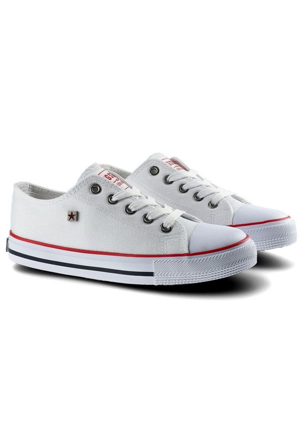 Big-Star - Trampki BIG STAR FF374200 101 Biały. Kolor: biały. Materiał: jeans, materiał, guma. Szerokość cholewki: normalna. Wzór: aplikacja