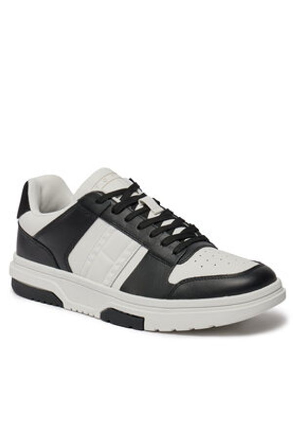 Tommy Jeans Sneakersy Tjm Leather Cupsole 2.0 EM0EM01352 Czarny. Kolor: czarny. Materiał: skóra