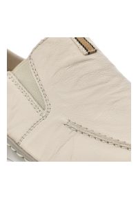 Beżowe Półbuty Rieker Stylowe Wsuwane Obuwie Damskie. Okazja: na co dzień. Zapięcie: bez zapięcia. Kolor: beżowy. Materiał: skóra. Styl: elegancki #7