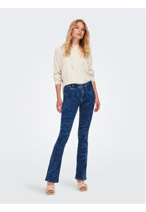 only - ONLY Sweter 15268803 Beżowy Regular Fit. Kolor: beżowy. Materiał: syntetyk