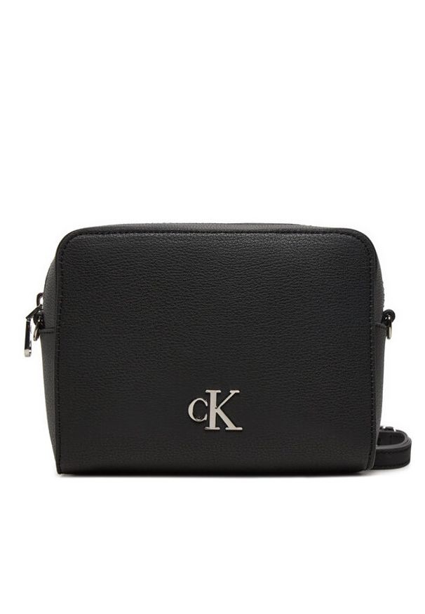 Calvin Klein Torebka Minimal Monogram K60K612719 Czarny. Kolor: czarny. Materiał: skórzane