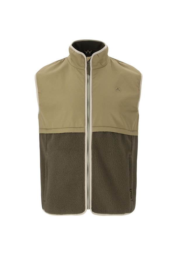 Kurtka bez rękawów Whistler Teddy. Kolor: zielony. Materiał: polar. Długość rękawa: bez rękawów. Sport: turystyka piesza