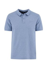 Ochnik - Błękitna koszulka polo męska. Typ kołnierza: polo. Kolor: niebieski. Materiał: bawełna
