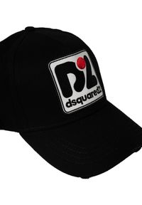 DSQUARED2 - Dsquared2 Bejsbolówka | BCM0614 05C00001 | Mężczyzna | Czarny. Kolor: czarny. Materiał: bawełna. Wzór: napisy, aplikacja. Styl: sportowy, elegancki