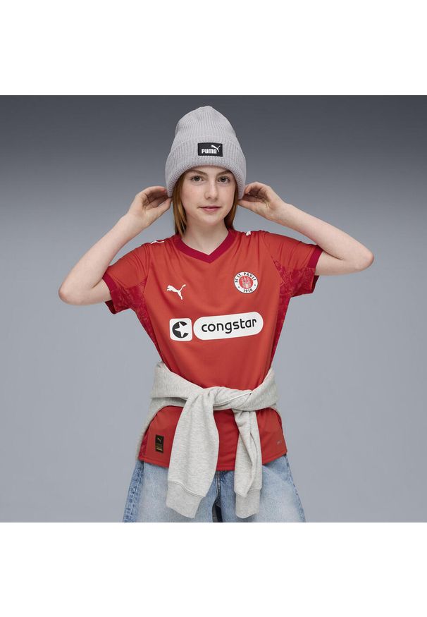 Puma - Młodzieżowa czwarta koszulka FC St. Pauli 25/26 PUMA Burnt Red White. Kolor: czerwony, biały, wielokolorowy. Sport: piłka nożna