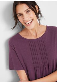 bonprix - T-shirt o trapezowym kroju, krótki rękaw. Kolor: fioletowy. Długość rękawa: krótki rękaw. Długość: krótkie #2