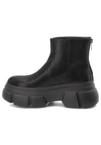 Czarne Botki S.Barski Modne Buty Damskie. Okazja: na co dzień. Kolor: czarny. Materiał: jeans. Szerokość cholewki: normalna. Sezon: zima, jesień. Obcas: na platformie. Styl: casual #4