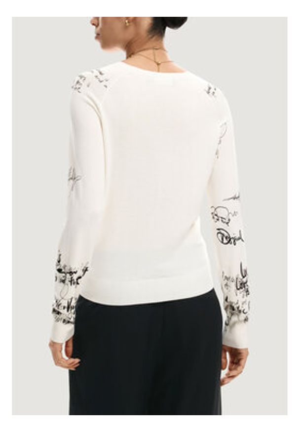 Desigual Sweter JERS_MARQUETTE Beżowy Casual Fit. Okazja: na co dzień. Kolor: beżowy. Styl: casual