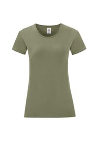 FRUIT OF THE LOOM - Koszulka Damska Z Bawełny Czesanej Iconic. Kolor: zielony. Materiał: bawełna. Sport: turystyka piesza #1