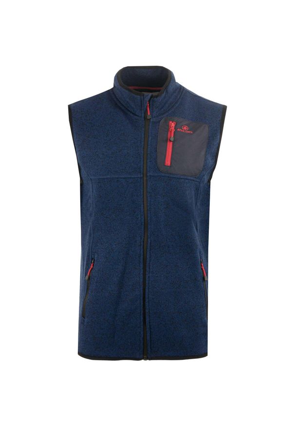 YB SPORTS - Glemo Zeno Męska Kamizelka Sportowa Navy – 100% Poliester, 3 Kieszenie. Kolor: czerwony, niebieski, wielokolorowy. Materiał: poliester. Styl: sportowy