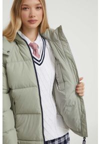 Tommy Jeans kurtka puchowa damska kolor zielony zimowa. Kolor: zielony. Materiał: puch. Sezon: zima #4
