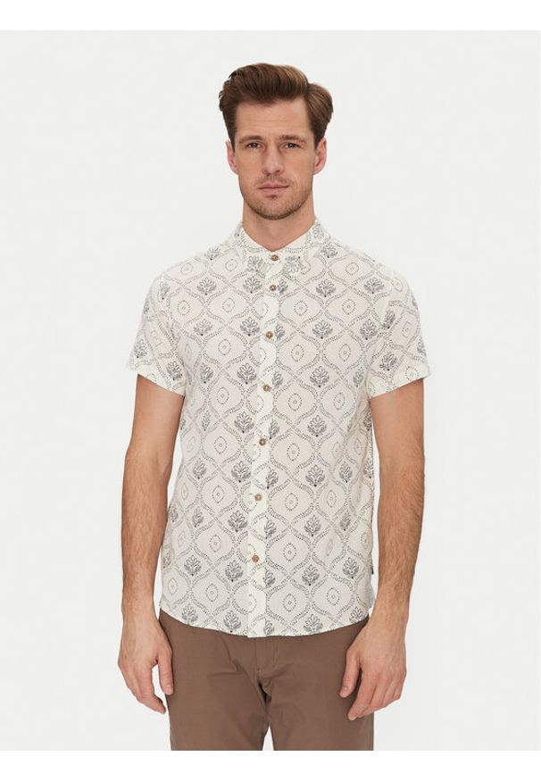 INDICODE Koszula Haiko 20-529 Beżowy Slim Fit. Kolor: beżowy. Materiał: bawełna