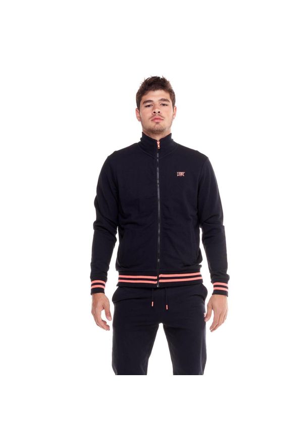 LEONE 1947 APPAREL - Męski dres ze stójką i zamkiem Welcome Back. Kolor: czarny. Materiał: dresówka. Sport: fitness