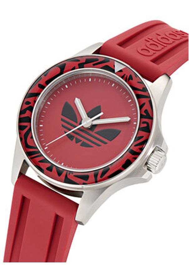 Adidas - adidas Zegarek Expression One AOFH24513 Czerwony. Kolor: czerwony