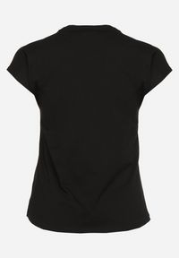 Born2be - Czarny Bawełniany T-shirt z Nadrukiem Motyla Ozdobionym Cyrkoniami Beonea. Okazja: na co dzień. Kolor: czarny. Materiał: bawełna. Wzór: aplikacja, nadruk. Styl: casual, klasyczny, elegancki #5