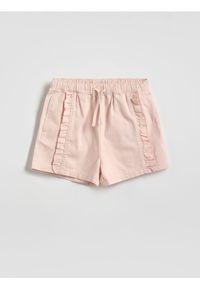 Reserved - Szorty z falbanką - pastelowy róż. Kolor: różowy. Materiał: bawełna #1