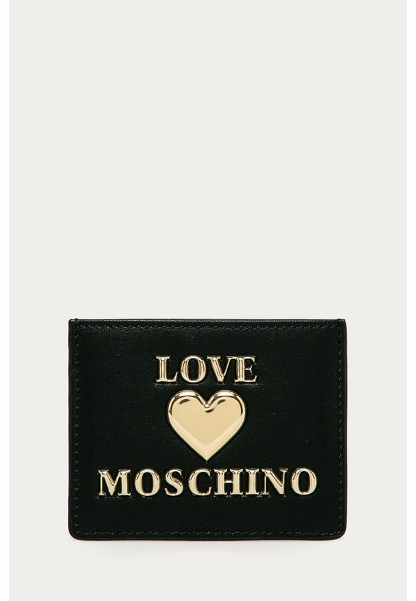 Love Moschino - Portfel. Kolor: czarny. Materiał: syntetyk, materiał, skóra ekologiczna. Wzór: gładki