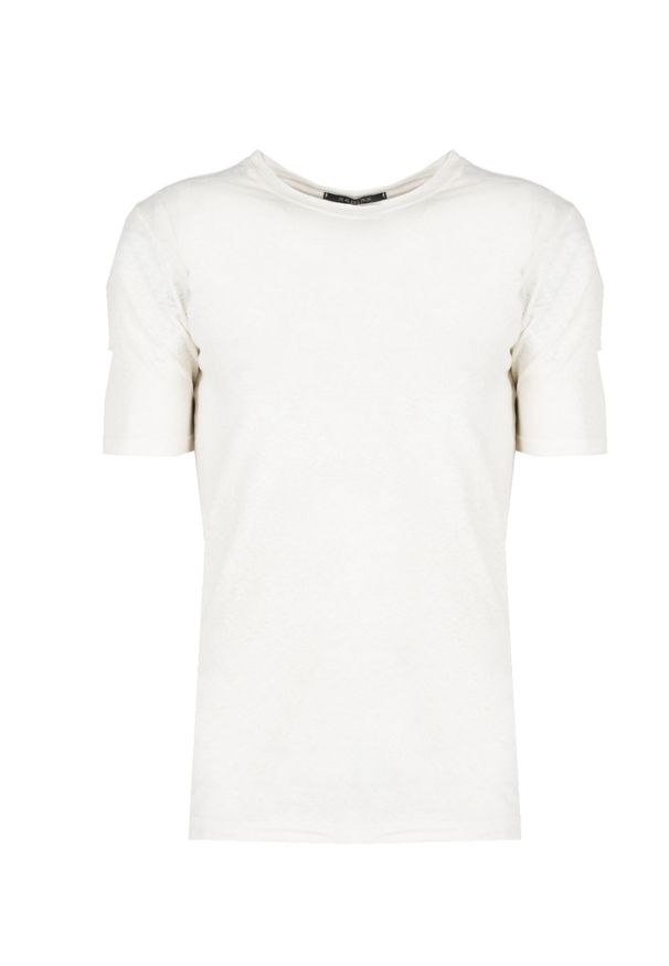 Xagon Man T-Shirt "Lino" | P2308 2JX 2405 | Mężczyzna | Kremowy. Okazja: na co dzień. Kolor: kremowy. Materiał: bawełna, len. Styl: casual