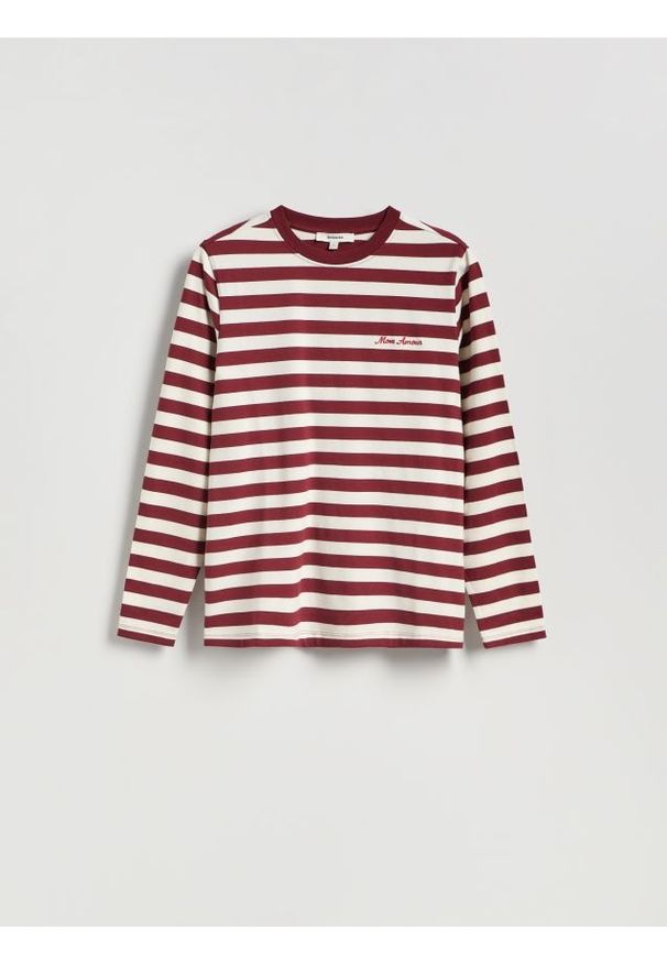 Reserved - Bawełniany longsleeve - wielobarwny. Materiał: bawełna. Długość rękawa: długi rękaw