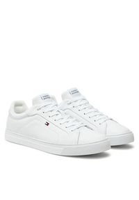 TOMMY HILFIGER - Tommy Hilfiger Sneakersy Icon Court Lth Flag Ess FM0FM05317 Biały. Kolor: biały. Materiał: skóra #3