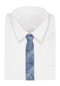 Modny Krawat Męski - Alties - Orientalny w Odcienie Niebieskiego. Kolor: niebieski. Materiał: tkanina. Styl: elegancki, wizytowy #2