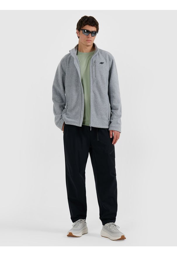 4f - 4F Polar regular ze stójką męski - szary S. Typ kołnierza: kołnierzyk stójkowy. Kolor: szary. Materiał: polar