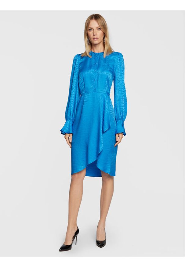 TwinSet - TWINSET Sukienka koszulowa 222TT2122 Niebieski Regular Fit. Kolor: niebieski. Materiał: wiskoza. Typ sukienki: koszulowe