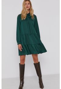 Marella - Sukienka Affix. Kolor: zielony. Materiał: tkanina. Długość rękawa: długi rękaw #2