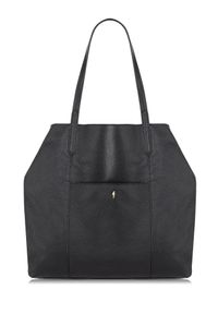 Ochnik - Skórzana torebka damska shopper. Kolor: czarny. Materiał: skórzane. Styl: casual #1