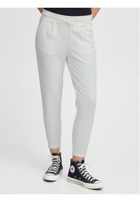 ICHI Spodnie materiałowe 20104757 Biały Slim Fit. Kolor: biały. Materiał: syntetyk