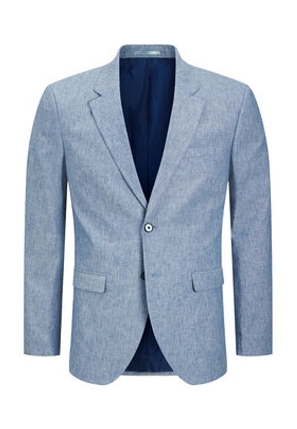 Jack & Jones - Jack&Jones Marynarka Riviera 12228721 Niebieski Slim Fit. Kolor: niebieski. Materiał: bawełna