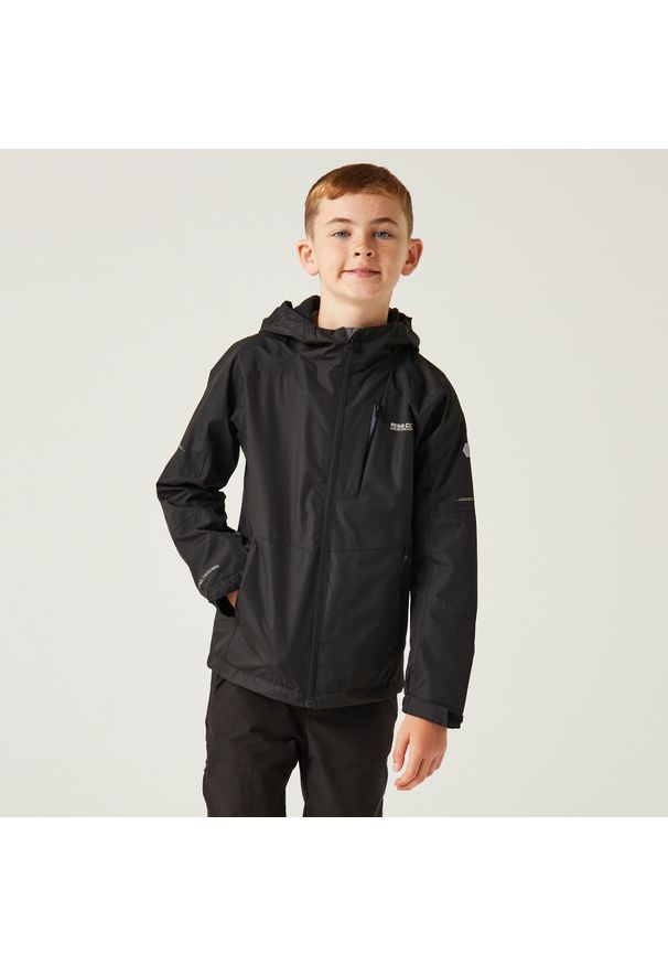 Regatta - Kurtka przeciwdeszczowa dziecięca Calderdale II. Kolor: fioletowy. Materiał: materiał