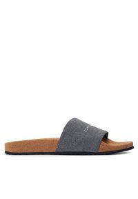 TOMMY HILFIGER - Tommy Hilfiger Klapki Tommy Hilfiger Cork Pool Slide FM0FM05075 Niebieski. Kolor: niebieski