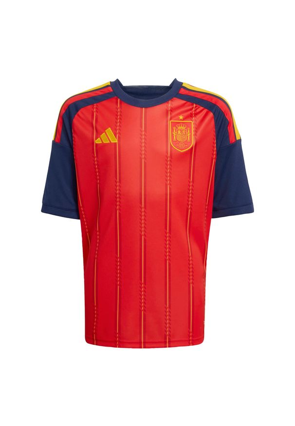 Adidas - Koszulka Spain 26 Home. Kolor: wielokolorowy, czerwony, różowy. Technologia: ClimaCool (Adidas). Sport: piłka nożna
