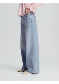 Reserved - Jeansy wide leg ze średnim stanem - niebieski. Kolor: niebieski #1