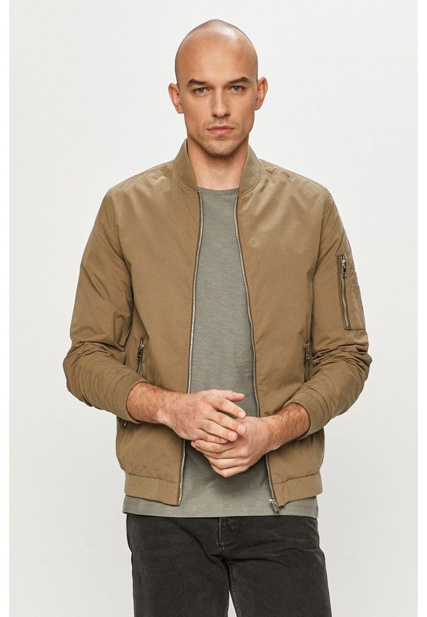 Jack & Jones - Kurtka bomber. Okazja: na co dzień. Kolor: zielony. Styl: casual
