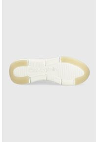 Calvin Klein sneakersy kolor biały. Zapięcie: sznurówki. Kolor: biały. Materiał: skóra, guma. Obcas: na platformie #5