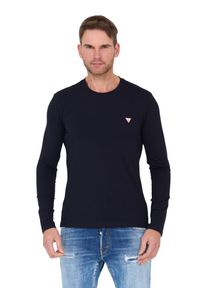 Guess - GUESS Granatowy męski longsleeve, Rozmiar XXL. Kolor: niebieski. Długość rękawa: długi rękaw #2