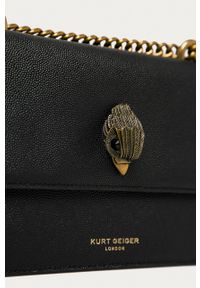Kurt Geiger London - Torebka skórzana. Kolor: czarny. Materiał: skórzane. Rodzaj torebki: na ramię #2